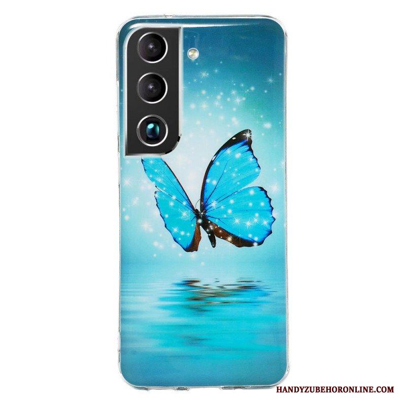 Skal Samsung Galaxy S22 5G Fluorescerande Blå Fjärilar