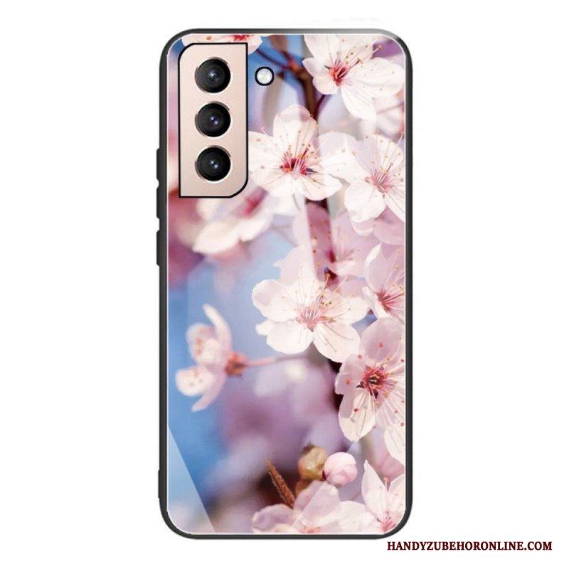 Skal Samsung Galaxy S22 Plus 5G Realistiska Blommor I Härdat Glas