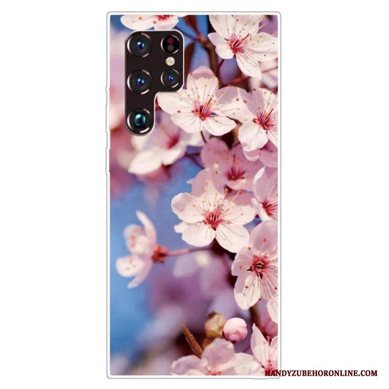 Skal Samsung Galaxy S22 Ultra 5G Realistiska Blommor
