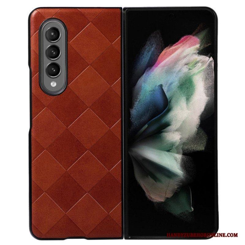 Skal Samsung Galaxy Z Fold 4 Rutigt Mönster I Läderimitation