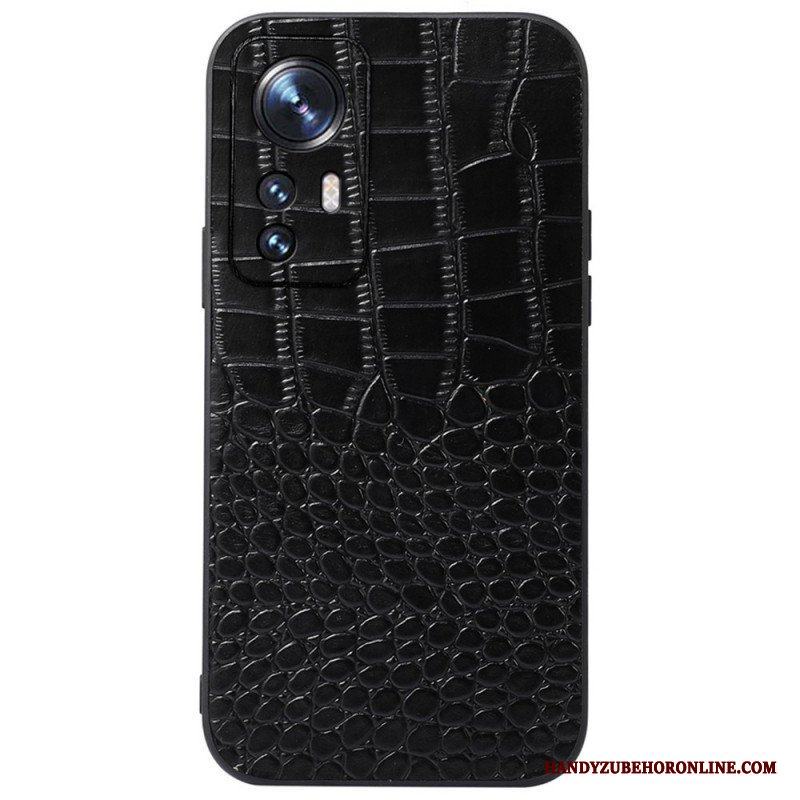 Skal Xiaomi 12 / 12X Äkta Crocodile Texture Läder