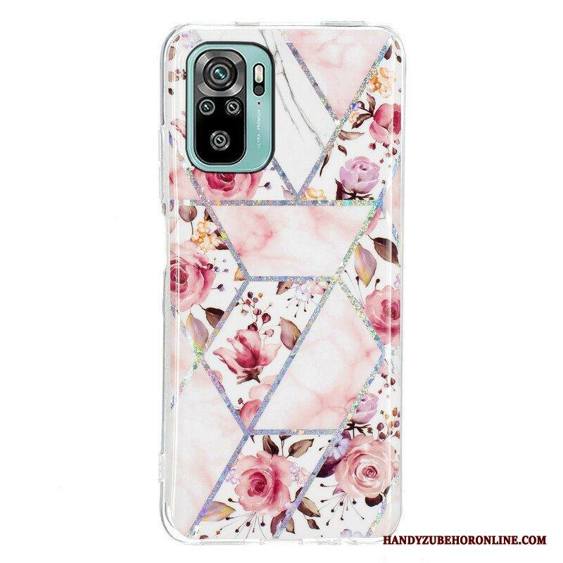 Skal Xiaomi Redmi Note 10 / 10S Marmorerade Blommor