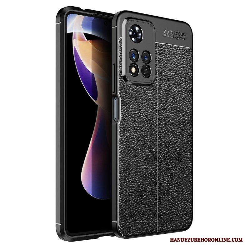 Skal Xiaomi Redmi Note 11 Pro Plus 5G Dubbel Linje Litchi Läder Effekt