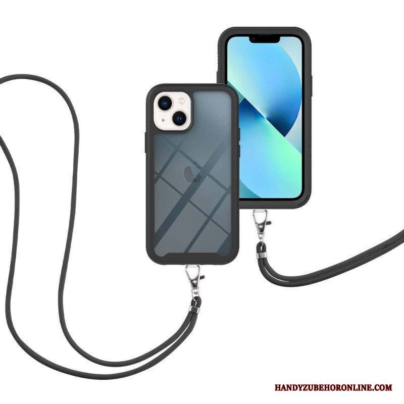 Skal iPhone 14 Hybrid Med Sladd Och Färgad Kontur