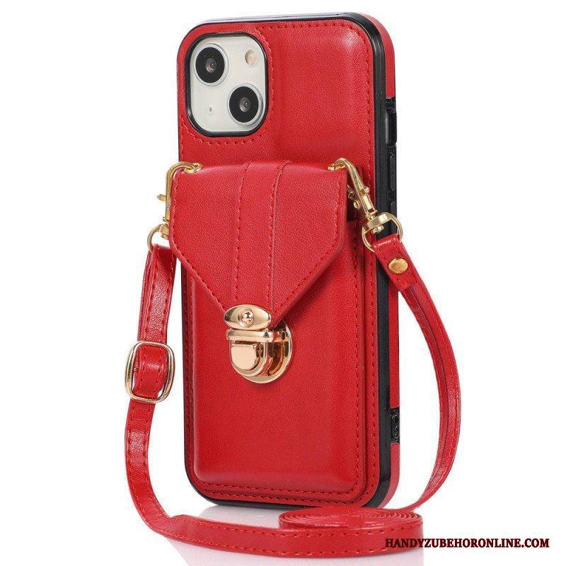 Skal iPhone 14 Plånboksfodral Crossbody Plånbok