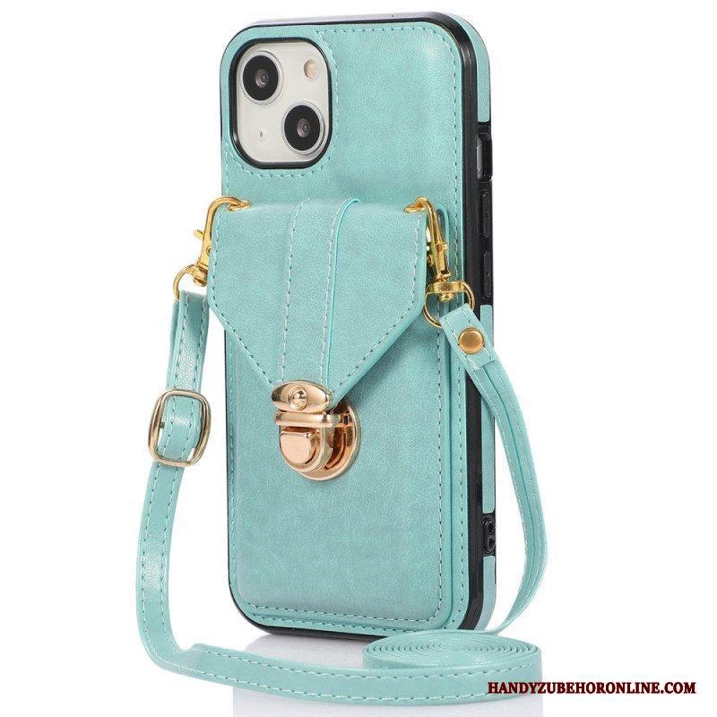 Skal iPhone 14 Plånboksfodral Crossbody Plånbok