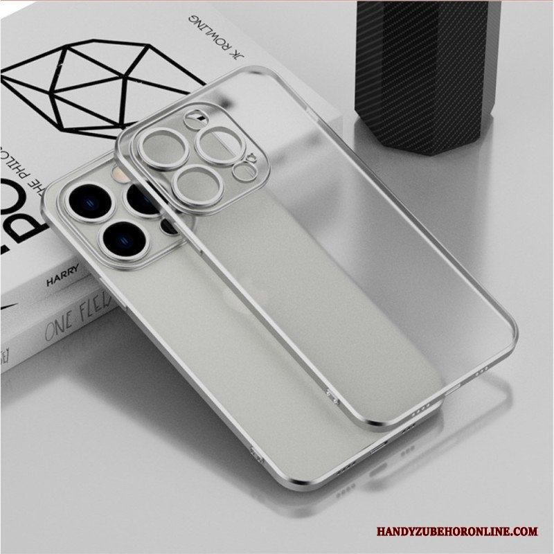 Skal iPhone 14 Transparent Metallisk Stil