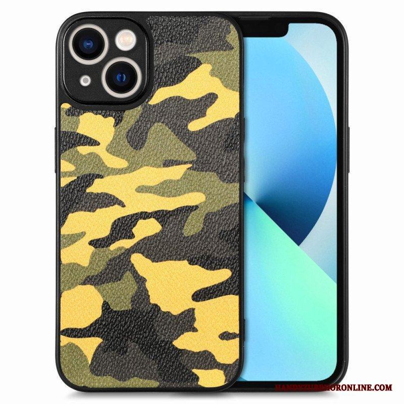 Skal iPhone 15 Kamouflage I Konstläder