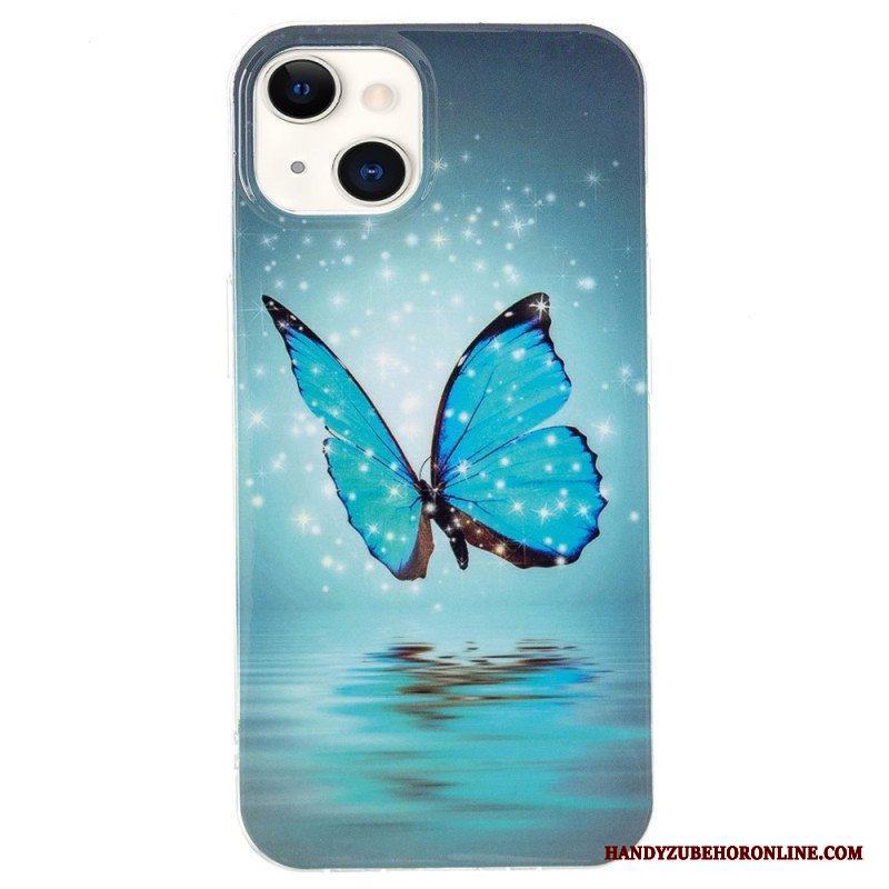 Skal iPhone 15 Plus Fluorescerande Fjärilar