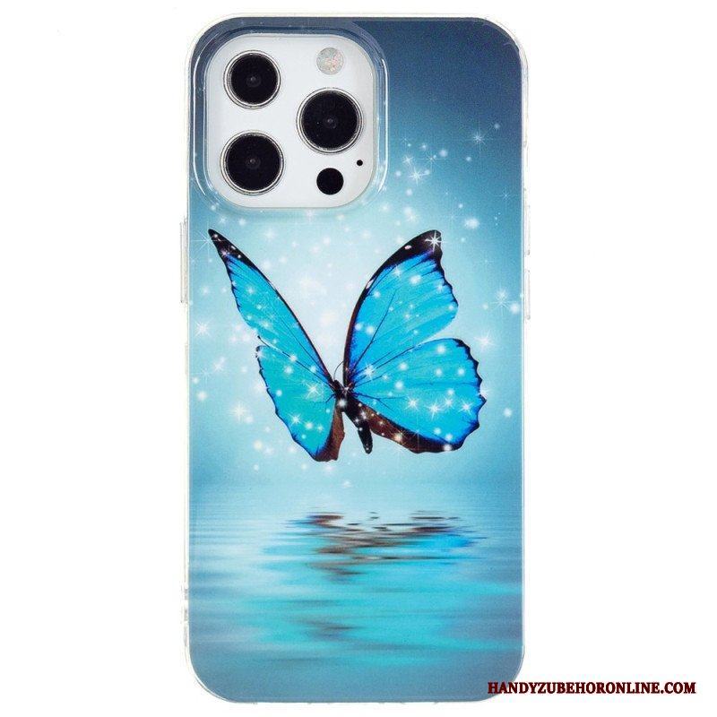 Skal iPhone 15 Pro Max Fluorescerande Fjärilar