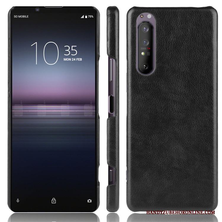 Sony Xperia 1 Ii Trend Hård Mönster Litchi Fodral Läder Skal