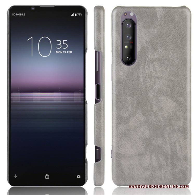 Sony Xperia 1 Ii Trend Hård Mönster Litchi Fodral Läder Skal