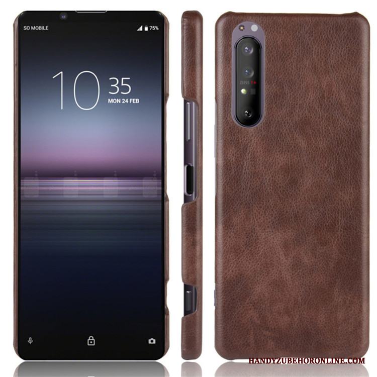 Sony Xperia 1 Ii Trend Hård Mönster Litchi Fodral Läder Skal