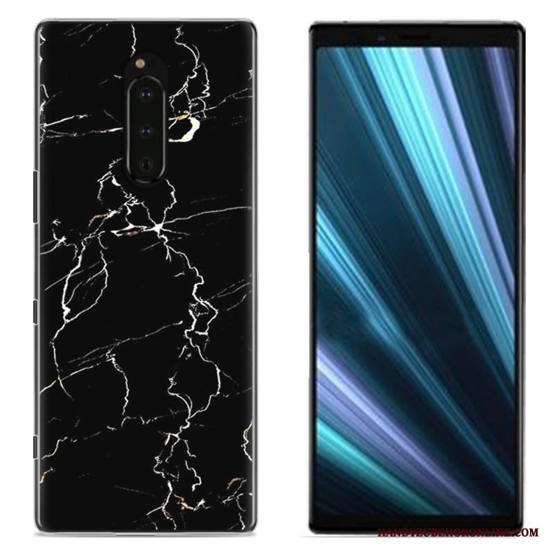 Sony Xperia 1 Målade Duk Rosa Skal Telefon Skydd