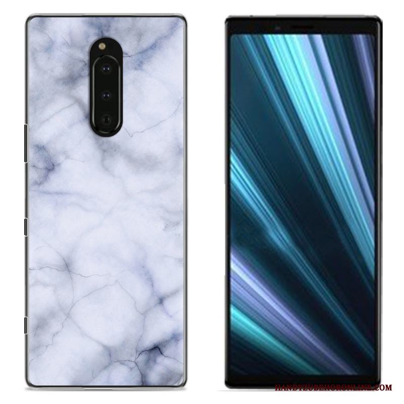 Sony Xperia 1 Målade Duk Rosa Skal Telefon Skydd