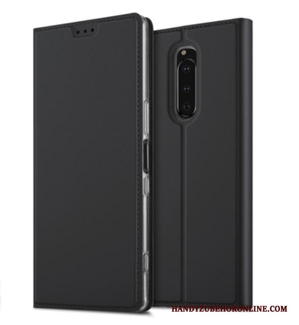 Sony Xperia 1 Skydd Täcka Skal Telefon Fodral Support Rosa Läderfodral