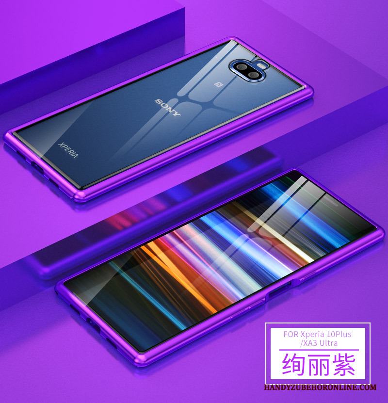 Sony Xperia 10 Plus Frame Skydd Fallskydd Skal Telefon Ljust Fodral Purpur