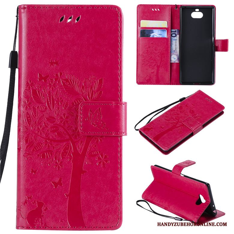 Sony Xperia 10 Rosa Guld Läderfodral Skal Täcka All Inclusive Telefon Mobil Telefon