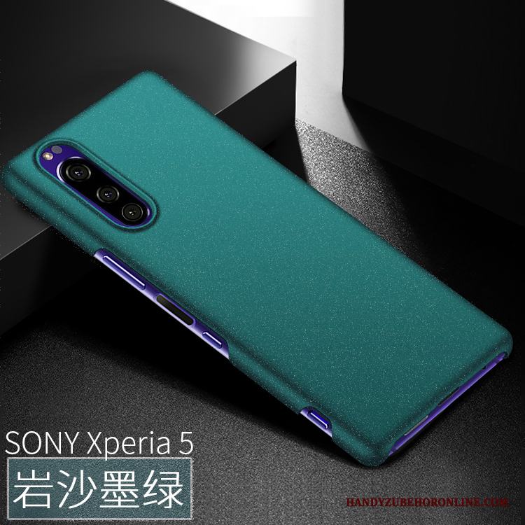 Sony Xperia 5 Skal Fallskydd Telefon Hård Nubuck Tunn Grön