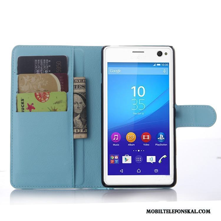 Sony Xperia C4 Ljusblå Mobil Telefon Skal Telefon Fodral Skydd Plånbok Läderfodral