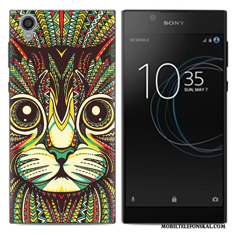 Sony Xperia L1 Skal Målade Kreativa Pu Mjuk Fallskydd Mobil Telefon