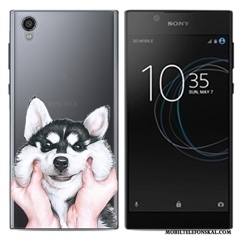 Sony Xperia L1 Skal Telefon Pu Slim Skydd Blå Mobil Telefon Tecknat