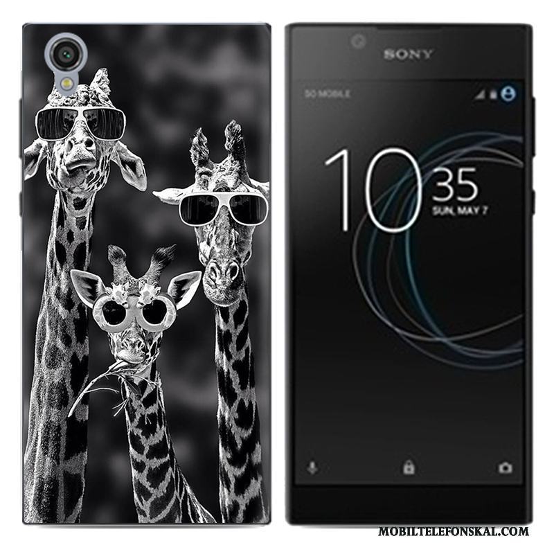 Sony Xperia L1 Skal Telefon Pu Slim Skydd Blå Mobil Telefon Tecknat