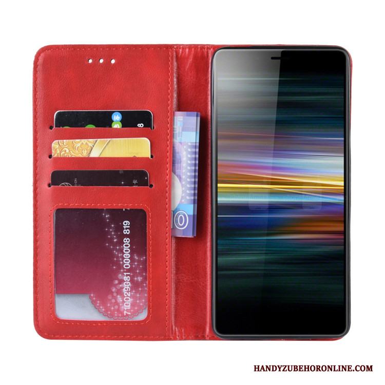 Sony Xperia L3 Magnetic Plånbok Svart Skal Telefon Fodral Läderfodral Skydd
