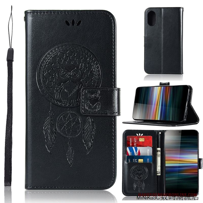 Sony Xperia L3 Vind Vacker Plånbok Skal Telefon Blå Fodral Fallskydd