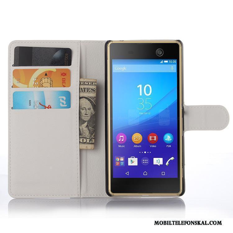 Sony Xperia M5 Dual Fodral Skydd Blå Läderfodral Skal Telefon Mobil Telefon