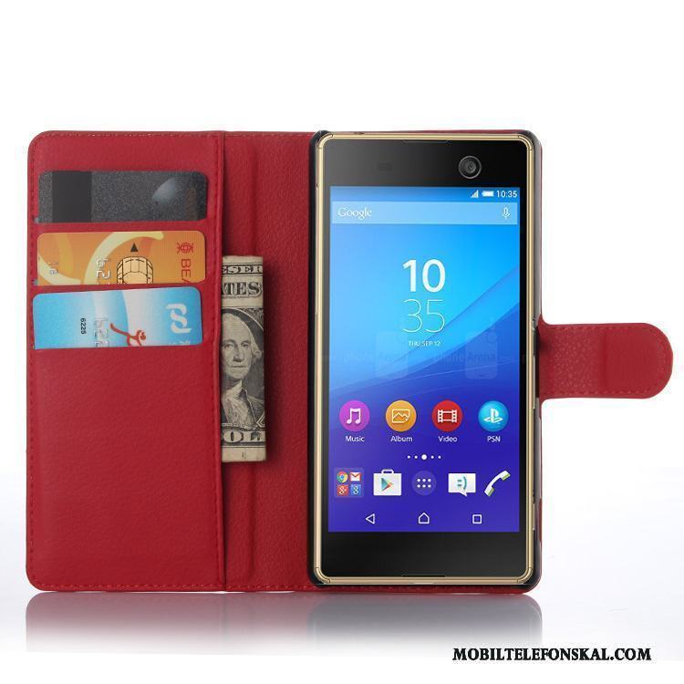 Sony Xperia M5 Dual Fodral Skydd Blå Läderfodral Skal Telefon Mobil Telefon