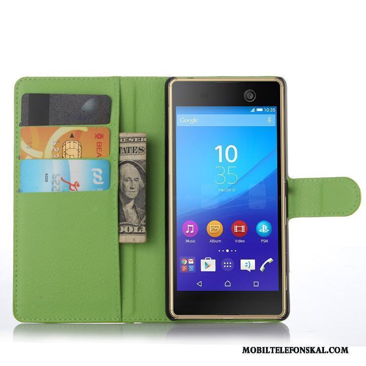 Sony Xperia M5 Dual Fodral Skydd Blå Läderfodral Skal Telefon Mobil Telefon