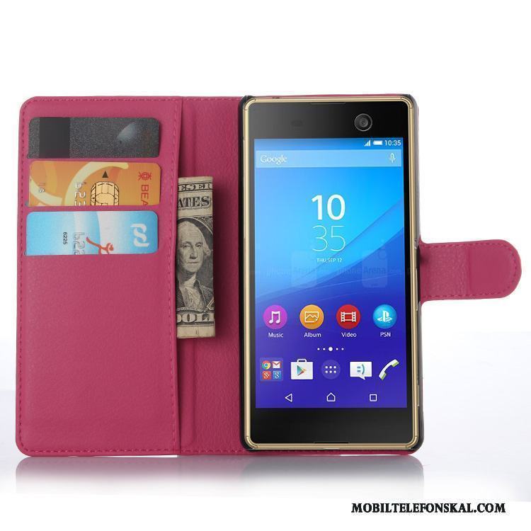 Sony Xperia M5 Dual Fodral Skydd Blå Läderfodral Skal Telefon Mobil Telefon