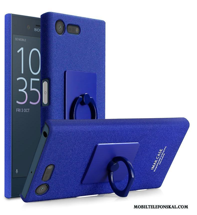 Sony Xperia X Compact Ring Skal Skydd Färg Nubuck Blå Support