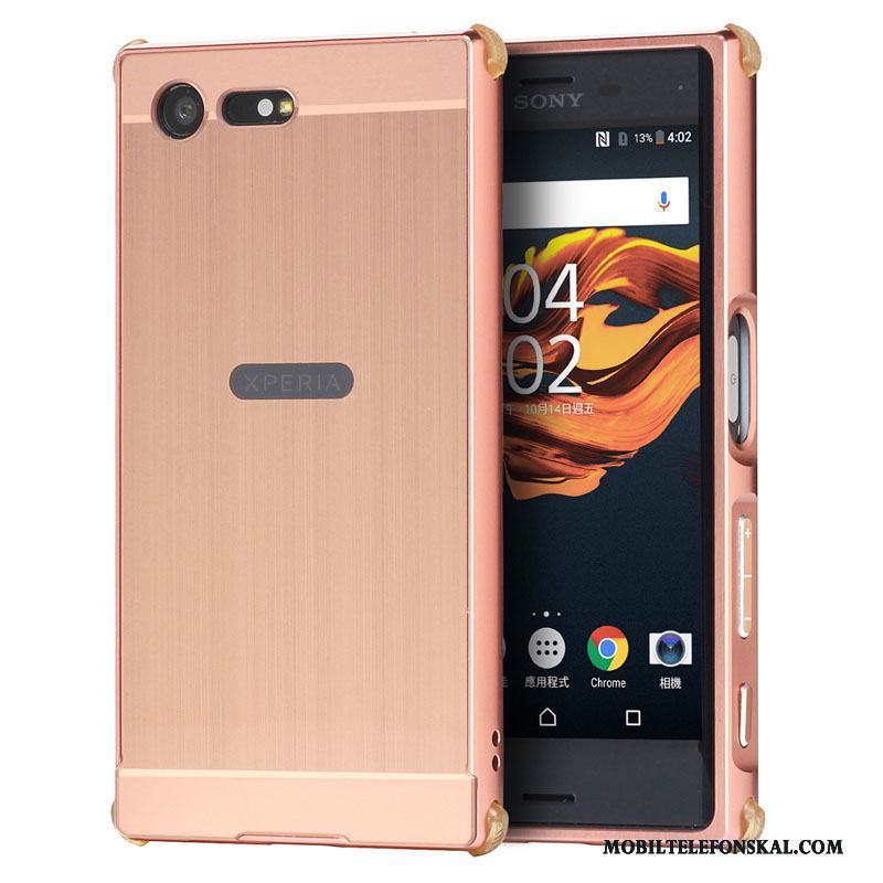 Sony Xperia X Compact Skal Frame Metall Mobil Telefon Fodral Guld Skydd Fallskydd