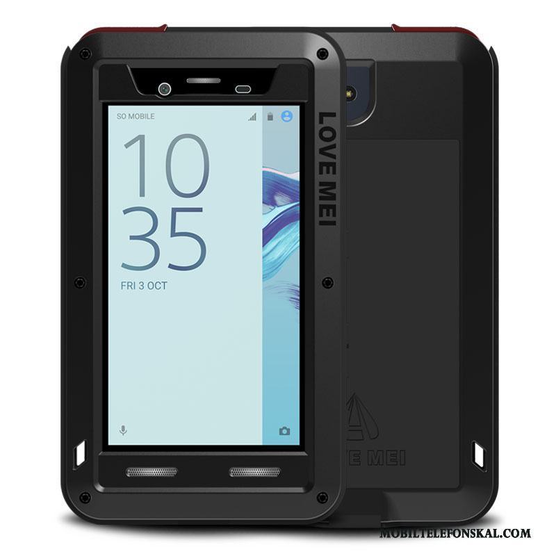 Sony Xperia X Compact Skal Skydd Metall All Inclusive Fallskydd Tre Försvar Mobil Telefon Silver