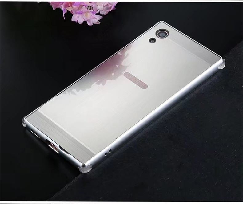 Sony Xperia Xa Skal Telefon Fodral Frame Bakre Omslag Metall Rosa Guld Skydd