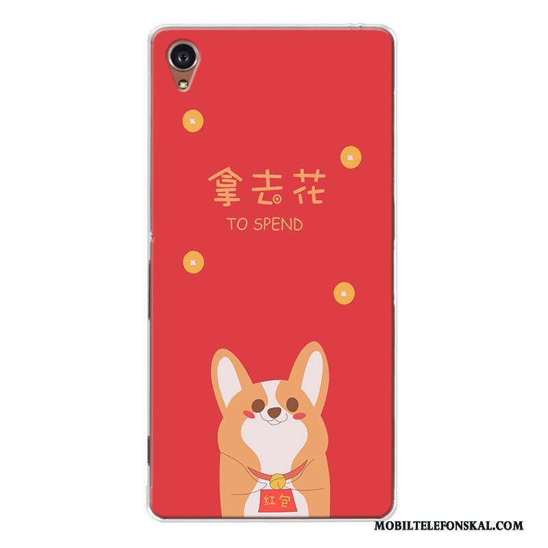 Sony Xperia Xa1 Personlighet Skal Telefon Röd Silikon Hund Anpassa Rikedom