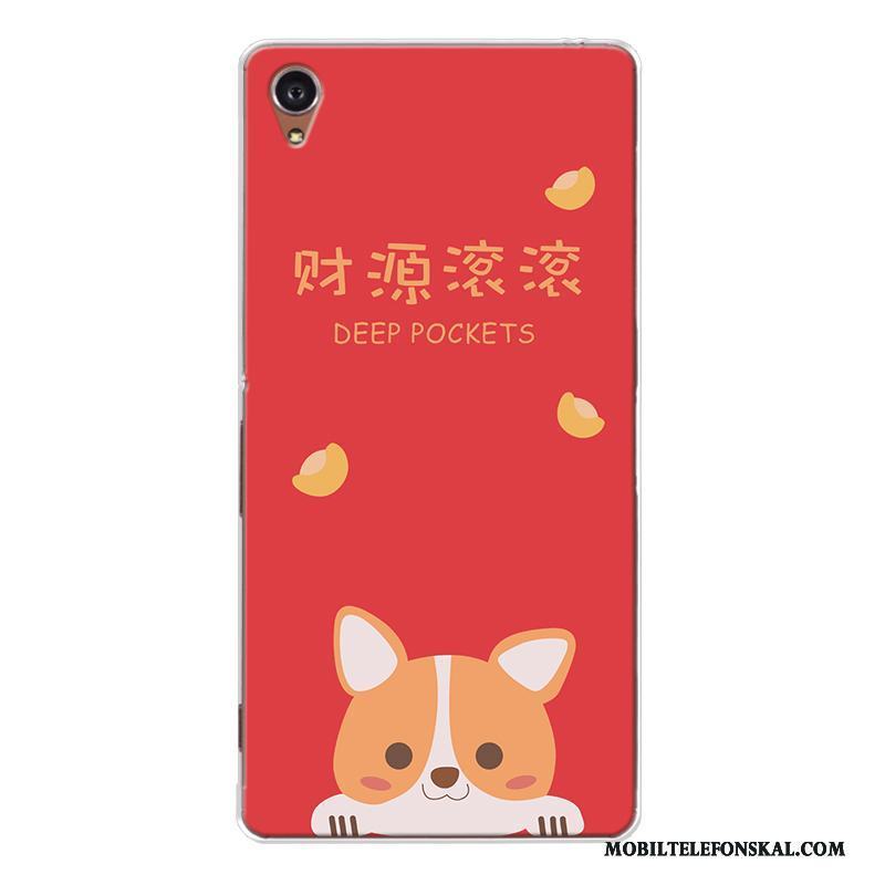 Sony Xperia Xa1 Personlighet Skal Telefon Röd Silikon Hund Anpassa Rikedom
