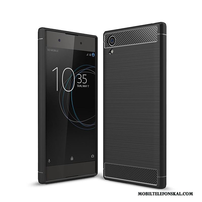 Sony Xperia Xa1 Plus All Inclusive Mjuk Skal Telefon Skydd Fodral Grå Kostfiber