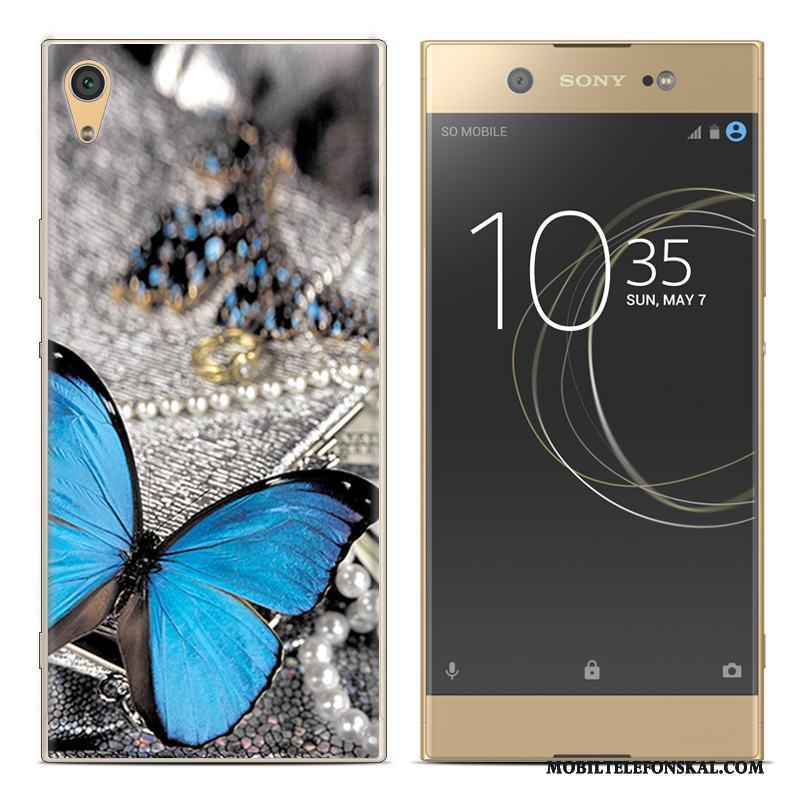 Sony Xperia Xa1 Plus Mobil Telefon Fodral Silikon Mjuk Skal Målade Röd