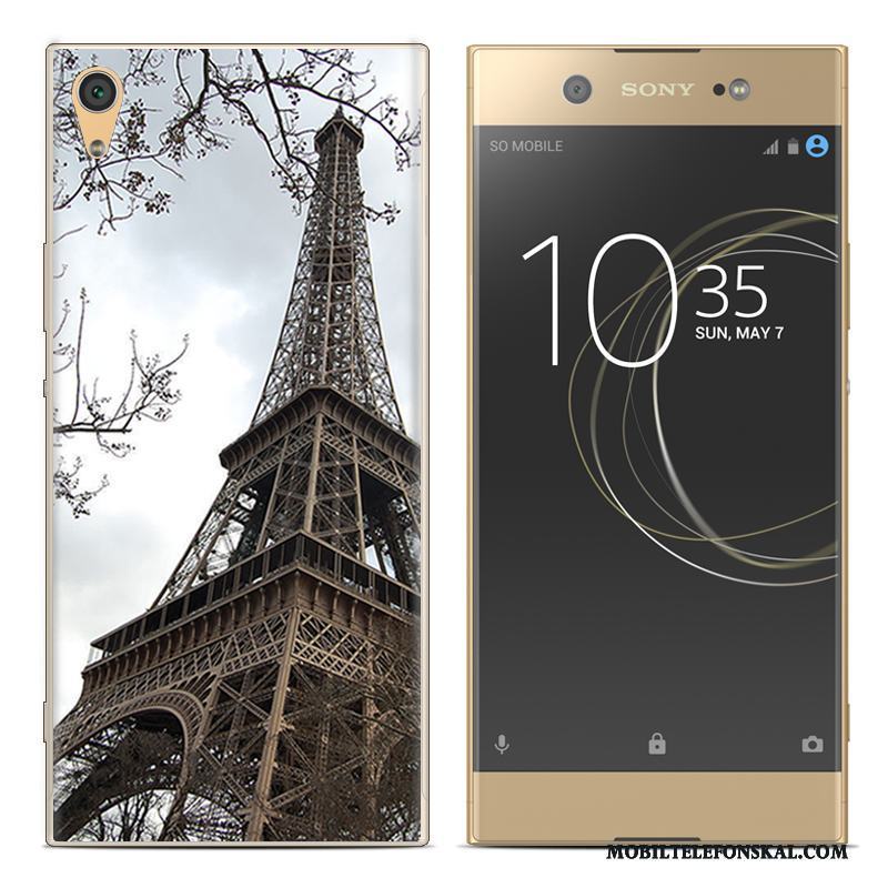 Sony Xperia Xa1 Plus Mobil Telefon Fodral Silikon Mjuk Skal Målade Röd