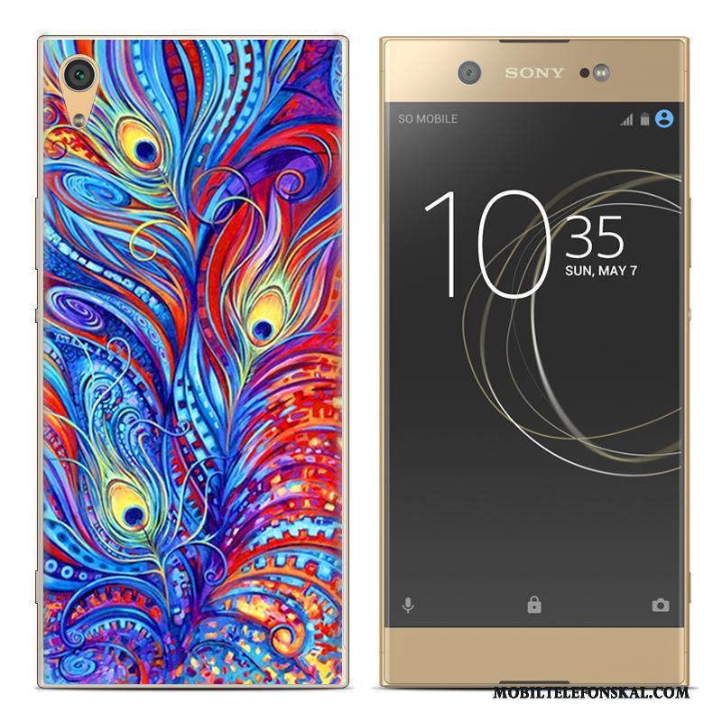 Sony Xperia Xa1 Plus Mobil Telefon Fodral Silikon Mjuk Skal Målade Röd