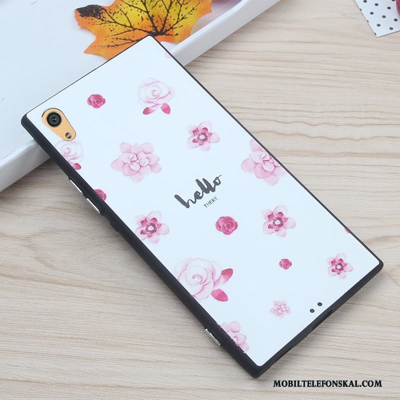 Sony Xperia Xa1 Ultra Skal Tecknat Blommor Rosa Fodral Mjuk Skydd