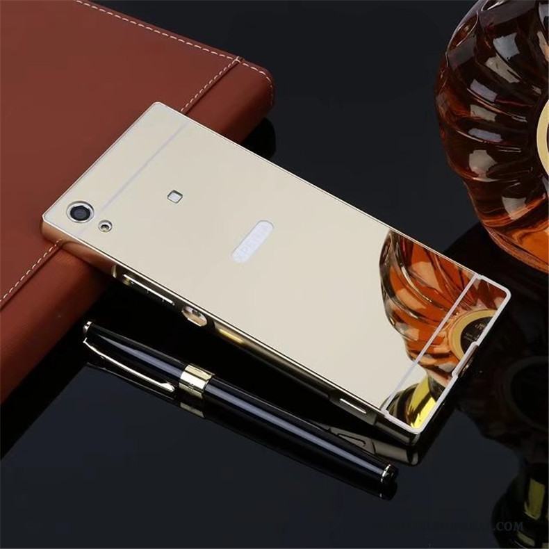 Sony Xperia Xa1 Ultra Tunn Bakre Omslag Silver Fodral Metall Frame Skal Telefon