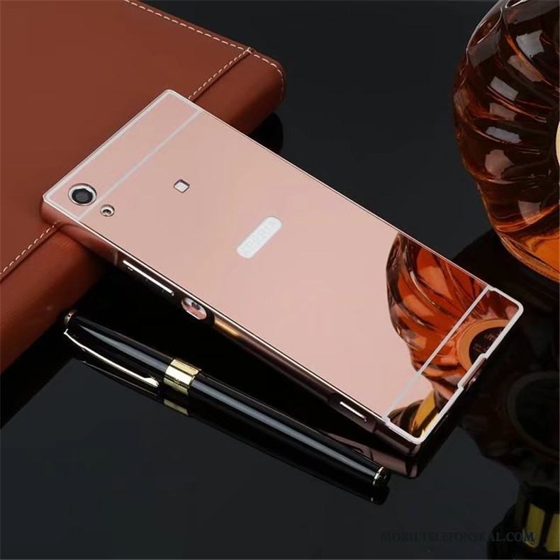 Sony Xperia Xa1 Ultra Tunn Bakre Omslag Silver Fodral Metall Frame Skal Telefon