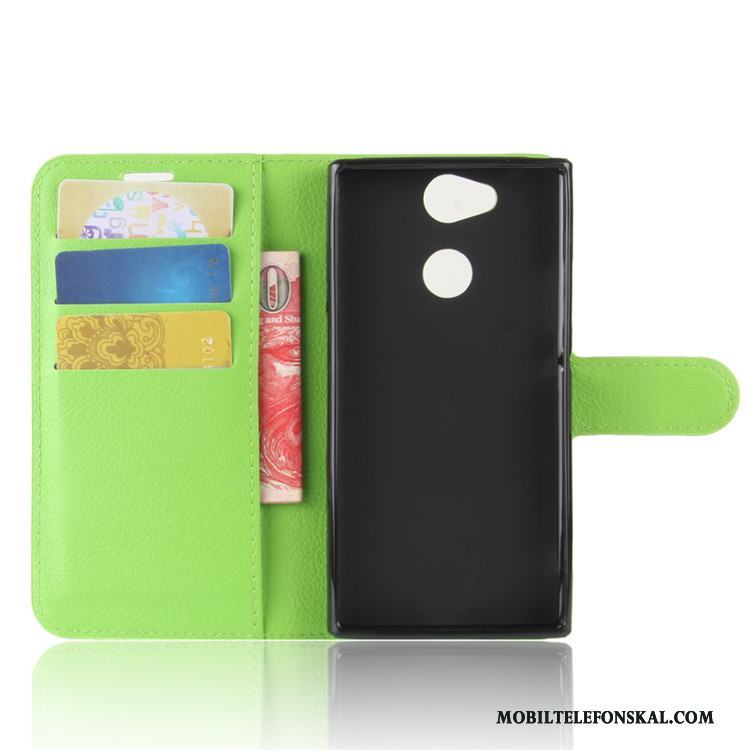 Sony Xperia Xa2 Kort Grön Mobil Telefon Skydd Plånbok Skal Fodral