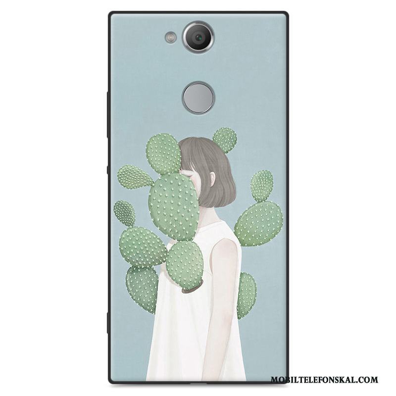 Sony Xperia Xa2 Mjuk Skal Telefon Skydd Konst Grön Fodral Nubuck