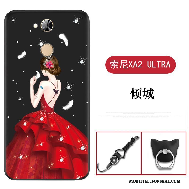 Sony Xperia Xa2 Ultra Mobil Telefon Silikon Skydd Skal Telefon Röd Mjuk Fodral