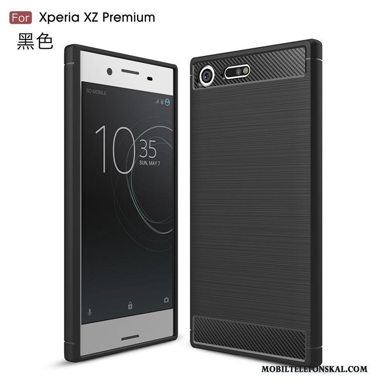 Sony Xperia Xz Premium Silke Silikon Fodral Skal Mjuk Grå Mönster